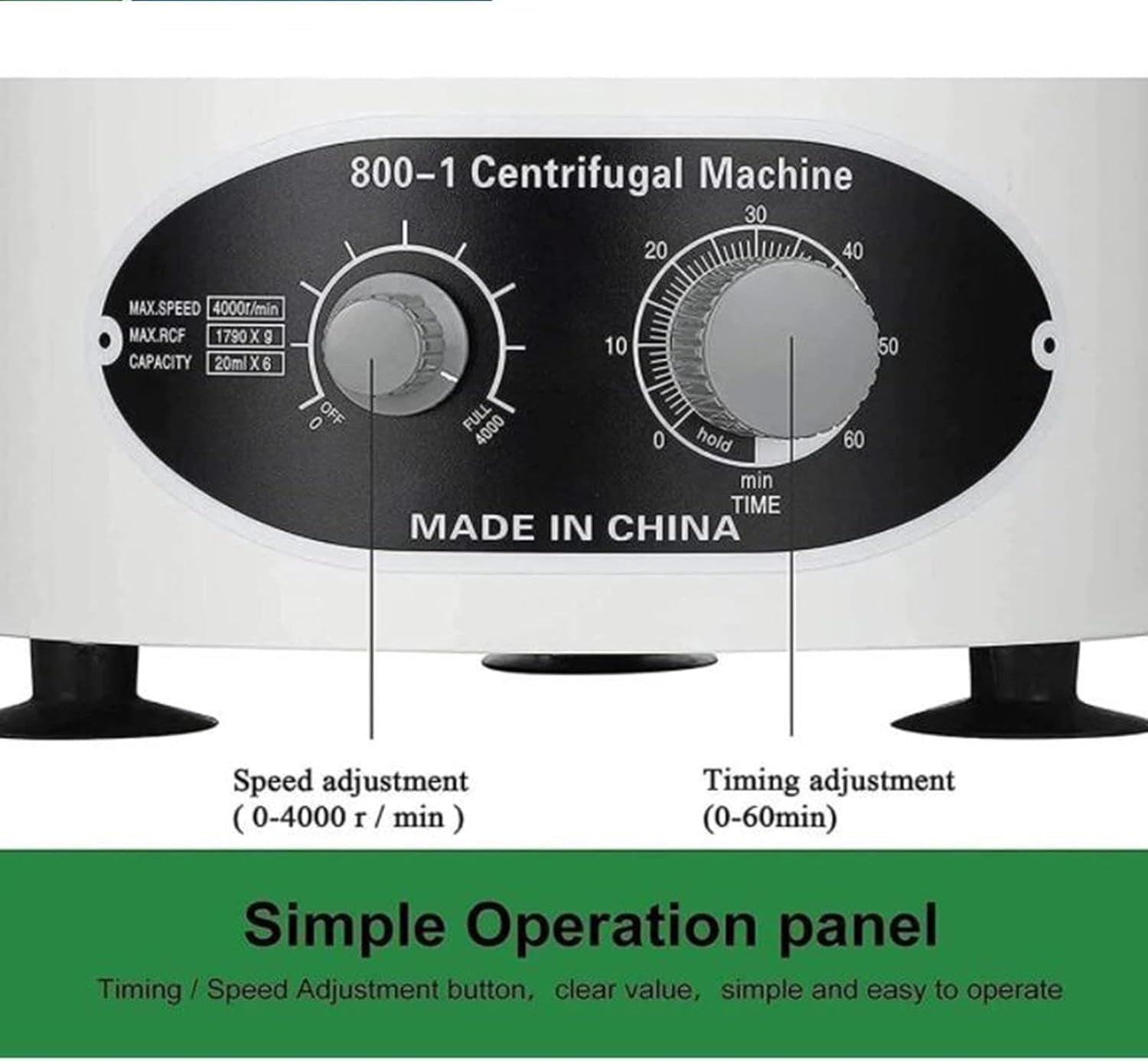 Mini Electric Centrifuge, Low Speed Lab Centrifugal Machine with 4000rpm & 0-60 Timer, Laboratory Separation Equipment