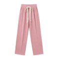 thumbnail image 6 of WIZUTIZ Women's High Waist Wide Leg Pants Elastic Waist Loose Fit Full Length Casual Trousers Slimming Soft Flowy Elegant Versatile Elegant, 6 of 6