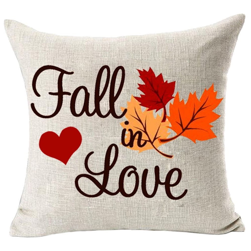 Womail Home Decor Fall In Love Cotton Linen Pillow Covers 18x18inch