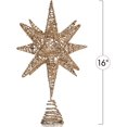 thumbnail image 5 of Ornativity White Gold Tree Topper – Christmas Gold 3D Glitter Star Ornament Treetop Decoration, 5 of 7
