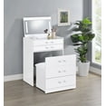 thumbnail image 2 of Danbury 3-drawer Makeup Vanity & Stool Set White High Gloss, 2 of 20