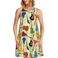 thumbnail image 1 of Fotbe Robe Midi d'Été pour Femmes Motif Guitares Différentes – Robe Sans Manches en Ligne, Robe T-Shirt Florale, Robe Décontractée Fluide de Plage, 1 of 7