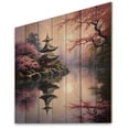 thumbnail image 2 of Designart "Asian Art peaceful Pagoda VIII" Asian Print on Natural Pine Wood, 2 of 5