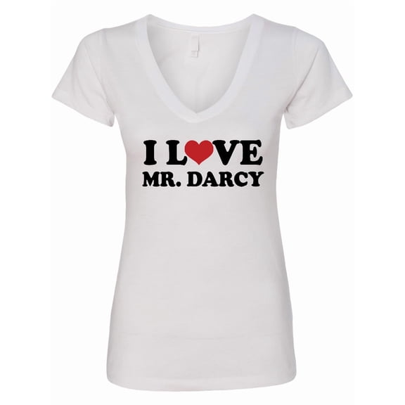 Inktastic I Love Mr Darcy Women's V-Neck T-Shirt