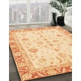 thumbnail image 2 of Ahgly Company Indoor Round Abstract Brown Gold Oriental Area Rugs, 5' Round, 2 of 6