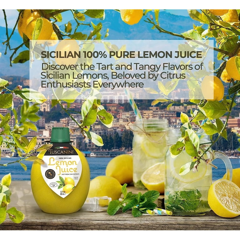 Tuscanini 100% Sicilian Lemon Juice, Not from Concentrate, 6.7oz