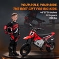 thumbnail image 6 of Kerry Yoo C11 36V Electric Dirt Bike for Kids 8-14, 350W Ride on Motorcycle, Electric Motorbike Teens,16 mph, High/Low Speeds-Red, 6 of 7