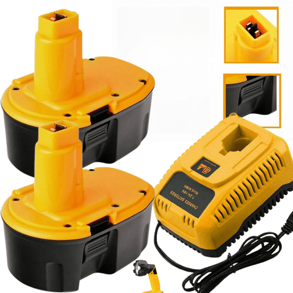 2 Packs 3600mAh Ni-Mh DC9091 DW9094 Battery Replacement for Dewalt 14.4V Battery Compatible with Dewalt 14.4 Volt XRP Battery and CHARGER