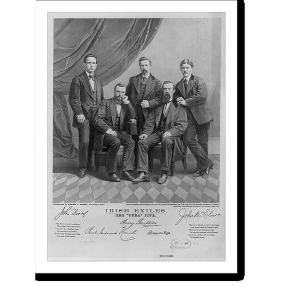 Historic Print, Irish exiles - the Cuba" five.lithographed by Robison & Mooney, 112 Nassau Street.", 16" x 20"