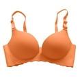 thumbnail image 2 of Baqcunre Macaron Underwear Traceless Girl Bra Set Smooth No Underwire Gathered Upper Bracket Adjustable Bra Bralettes For Women Push Up Bra Wireless Bra Bras For Women,Color Orange,Size 32, 2 of 4