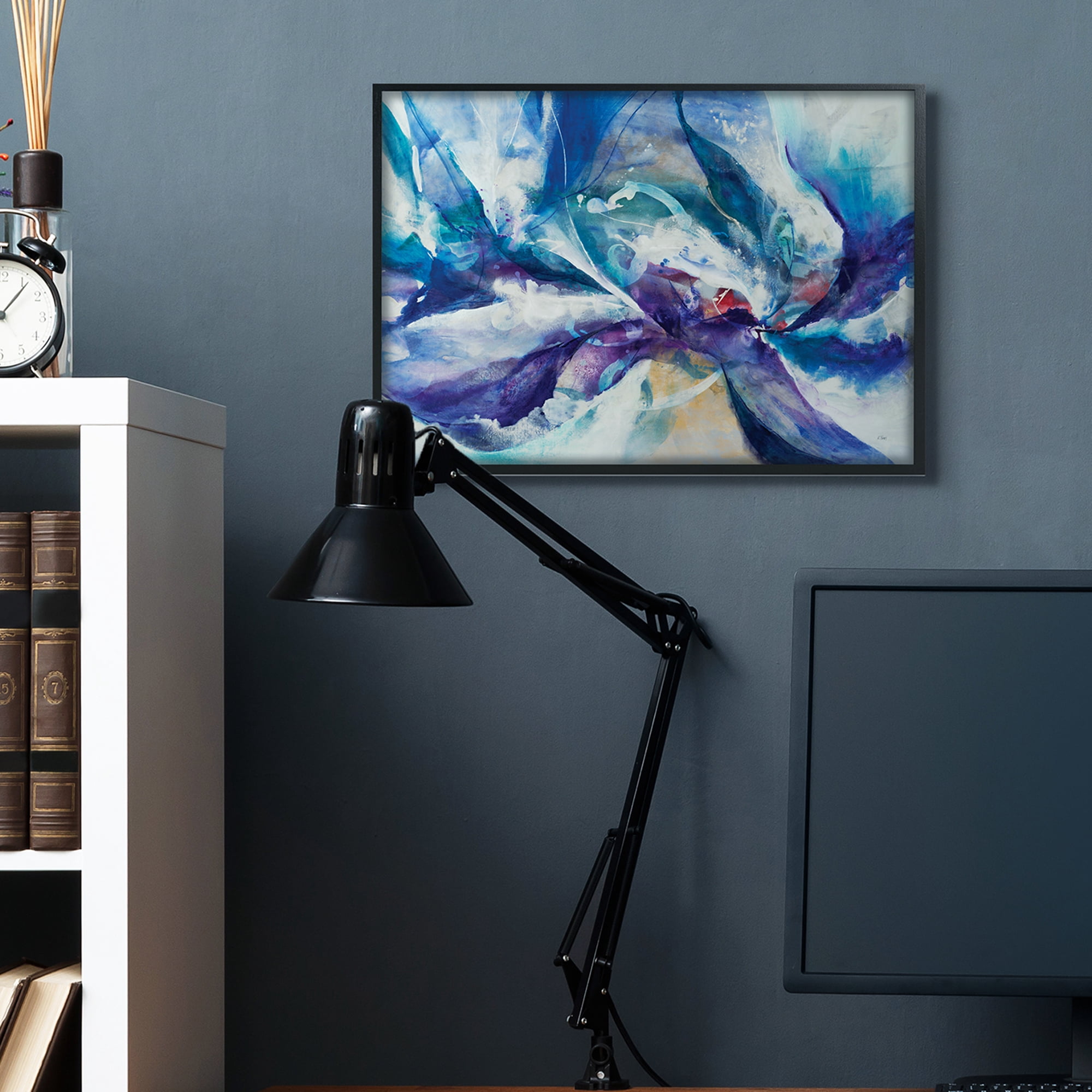 Stupell Industries Underwater Scene Abstract Swirling Blue Purple Details,24 x 30,Designed by K. Nari