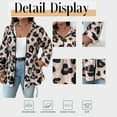 thumbnail image 5 of Mengpipi Women’s Plus Size Jackets Fall Spring Long Sleeve Hooded Drawstring Waist Zip Front Leopard Print Relaxed Fit Casual Lightweight Outerwear Coat 1X-5X, 5 of 7