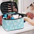 thumbnail image 5 of HELLHERO Travel Cosmetic Organizer Multi-Function Makeup Organizer Large Capacity Cosmetic Bags with Brush Slots Bathroom, White Daisy Floral, 5 of 6
