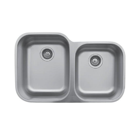 Karran Usa U-6040R U Series 31-1/2" Undermount Double Basin Stainless Steel Kitchen Sink -
