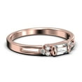 thumbnail image 2 of Classic Minimalist 1.00 Carat Baguette Cut Diamond Moissanite Engagement Ring, Split shank Wedding Ring in 10k Solid Rose Gold, Gift For Her, Promise Ring, Anniversary Ring, 2 of 3