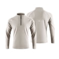 thumbnail image 4 of Outdoor Athletic Shirts for Men Quarter Zipper Stand Collar Tops with Long Sleeve Spring Running Hiking Activewear Khaki 2XL, 4 of 9