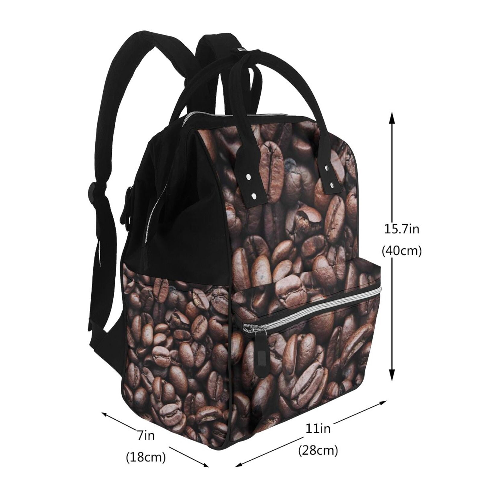 Ratiio Coffee Bean Mummy Backpack - Waterproof Twill Canvas, Large Capacity Diaper Bag with Multiple Pockets and Adjustable Straps