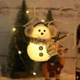 thumbnail image 2 of B Christmas Luminous Snowman Ornament With Plaid Scarf Decoration For Children'S Gift And Holiday Tabletop Decor Battery Operated Light-Up Feature B, 2 of 5