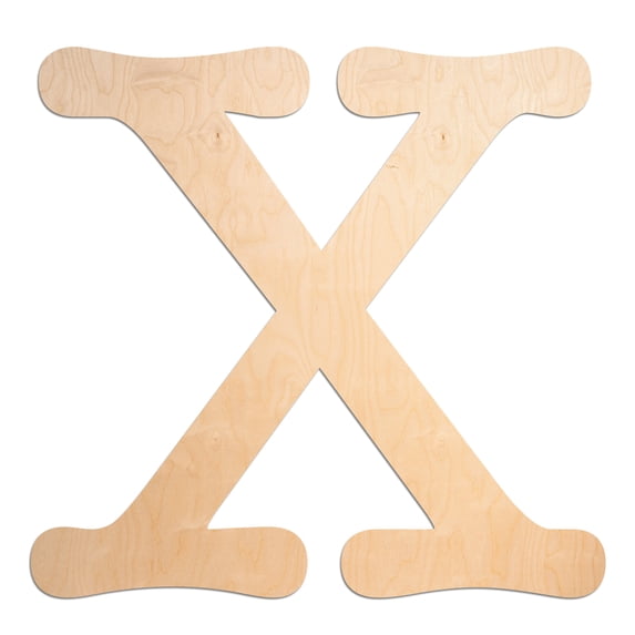 11.5 In. Letter X, Unfinished Typewriter Monogram Wood Letter. For your DIY Decor such as Door Hanger, Wall Decor, Alphabet for Birthday, Wedding (X)