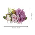 thumbnail image 2 of Unique Bargains 1 Pc Women's Reusable Simulated Flowers Side Comb for Parties Purple Polyester Fabric Iron, 2 of 4