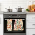 thumbnail image 4 of Yayeee 2 Pack Hand Towels for Bathroom 100% Cotton 16" x 28" Soft Absorbent Kitchen Towel, Orange Leaves, 4 of 7