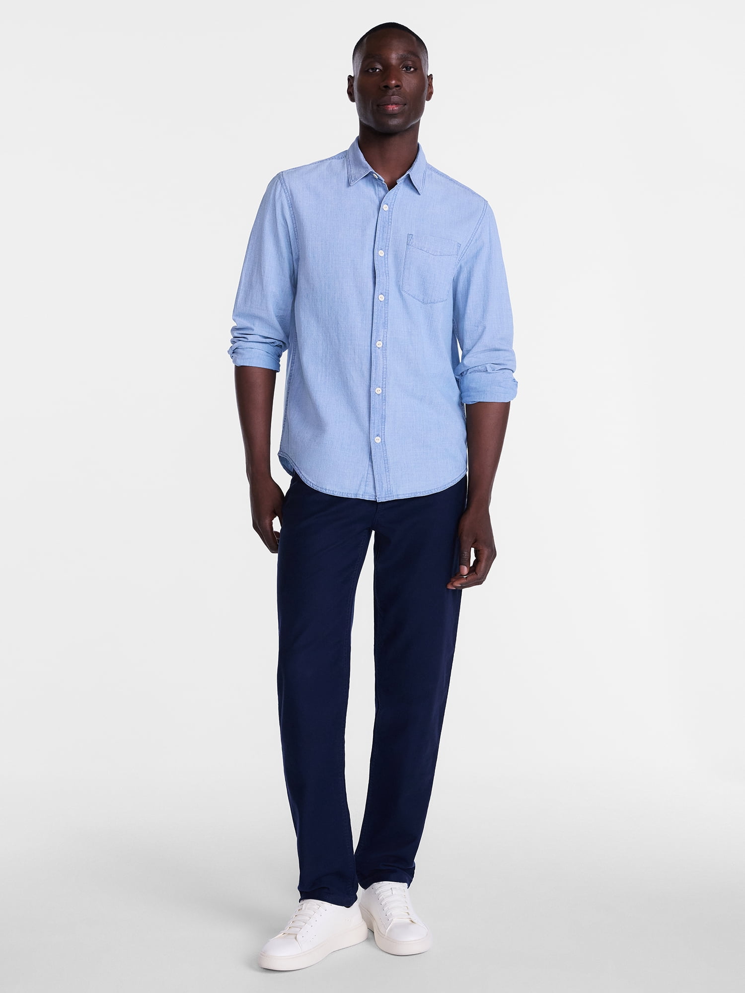 George Men's Poplin Shirt with Long Sleeves, Sizes S-3XL, LT-4XLT, 2XB-6XB