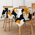 thumbnail image 4 of Duangreer Halloween Rectangle Tablecloth, Orange Scary Ghost Print, Washable Table Cover for Party Picnic Indoor Outdoor Decor, 60 x 84 Inch, 4 of 6