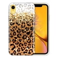 thumbnail image 1 of FINCIBO Soft TPU Clear Case Slim Protective Cover for Apple iPhone XR 6.1", Yellow Glitter With Black Yellow Leopard, 1 of 3