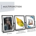 thumbnail image 4 of 4x6 Floating Picture Frame, Black Photo Frame, Metal Pressed Flowers Desk Picture Frame with Glass for Multiple Photo Sizes (4x6, 5x7), 4 of 6