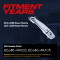 thumbnail image 2 of Exterior Door Handle Chrome Replacement for Nissan Maxima (2016-2024), Murano (2015-2024) OE Part # 80640-4RA0B, 80640-4RA0A | Front Left Driver Side w/ Keyhole Cover, 2 of 6