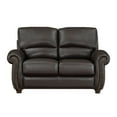 thumbnail image 5 of Lexicon Foxborough Leather 2-Piece Upholstered Sofa Set in Dark Brown, 5 of 12