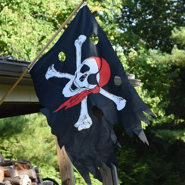 Skull Crossbones Jolly Roger Tattered Battle Garden Flag Halloween Pirate Decor Skull Crossbones Jolly Roger Tattered Battle Garden Flag Halloween Pirate Decor