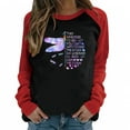 thumbnail image 2 of OKBOP Embroidered Tops for Women,Fashion Color Block Odonate Print Long Sleeve Casual T-Shirt Women Blouses Womens Shirts, 2 of 5