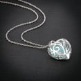 thumbnail image 5 of AYYUFE Women Hollow Out Heart Rhinestone Pendant Luminous Chain Necklace, 5 of 7
