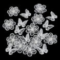 thumbnail image 1 of 20 piezas de apliques de flores de encaje de mariposa blanca, parches de apliques de mariposa de encaje de doble capa, tela de encaje de mariposa de organza para coser encaje, 1 of 6