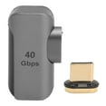 thumbnail image 4 of Adaptador magnético tipo C macho a tipo C hembra 40Gbps 24 pines soporte 4K 8K 60HZ adaptador magnético gris de ángulo recto para oficina, 4 of 8