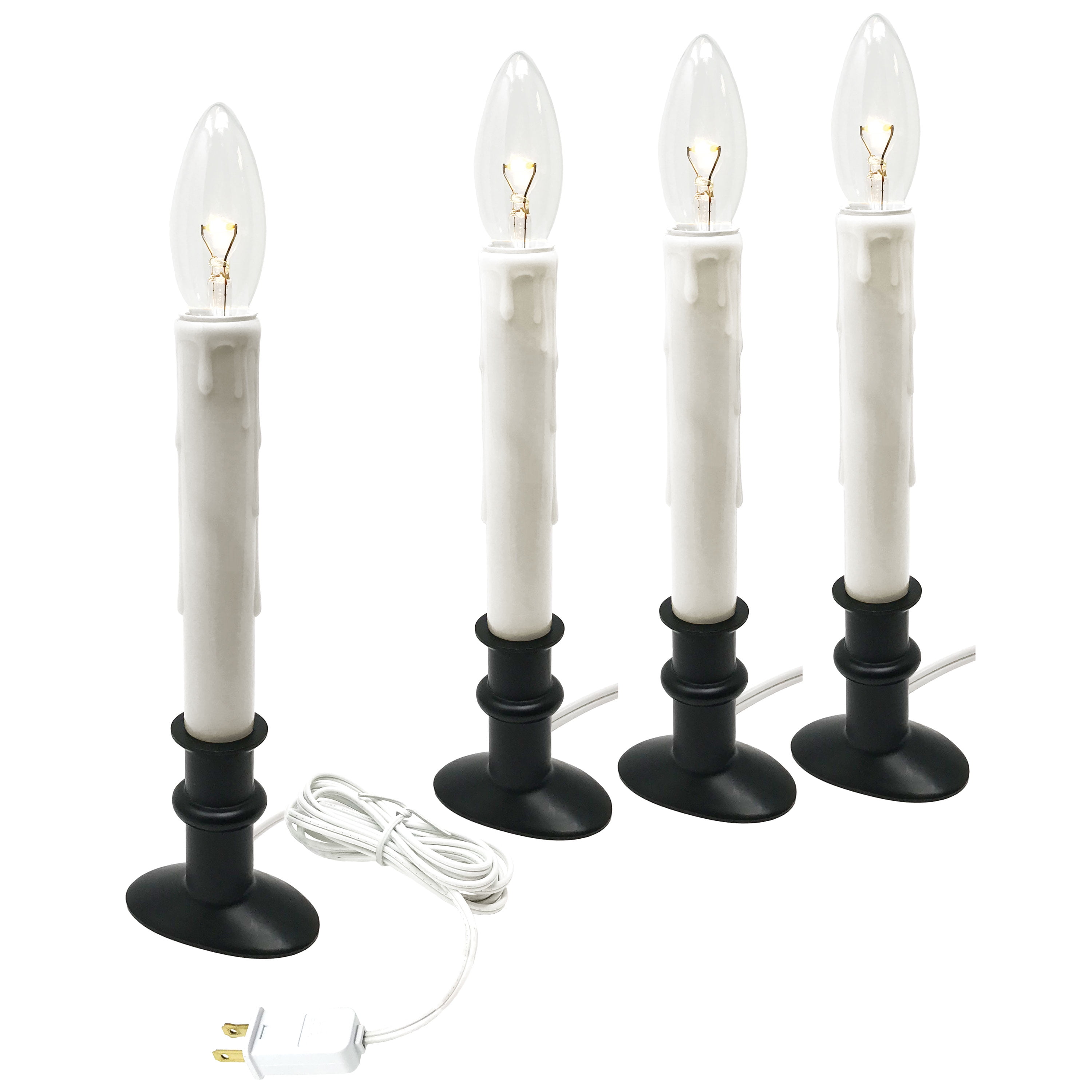 612 Vermont Electric LED Window Candle with Timer, Metal Slimline Base