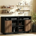 thumbnail image 4 of OAKHAM Modern Sideboard Buffet Cabinet with Sliding Door and Adjustable Shelves, Walnut, 4 of 7