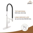 thumbnail image 3 of CASAINC Single Handle Kitchen Faucet with Pull Out Sprayer, Deck Mounted, Matte White, 3 of 4