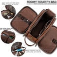 thumbnail image 3 of Water-resistant Leather Toiletry Bag For Men Large Travel Wash Bag, 3 of 5