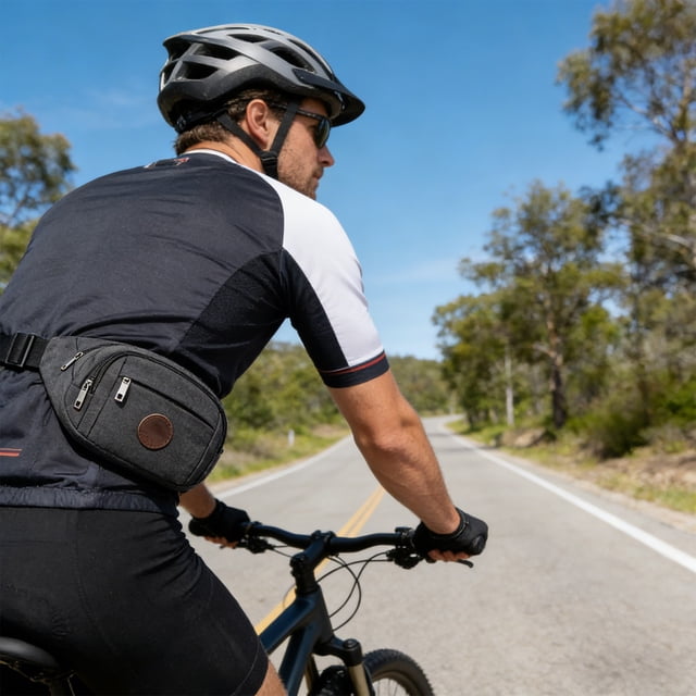 Deeceymbur Sac Banane de Sport Extérieur Grande Capacité Ceinture de Téléphone Sac Nylon Résistant à l'Eau Randonnée Voyage Course Cyclisme Mise en Forme Sac Banane