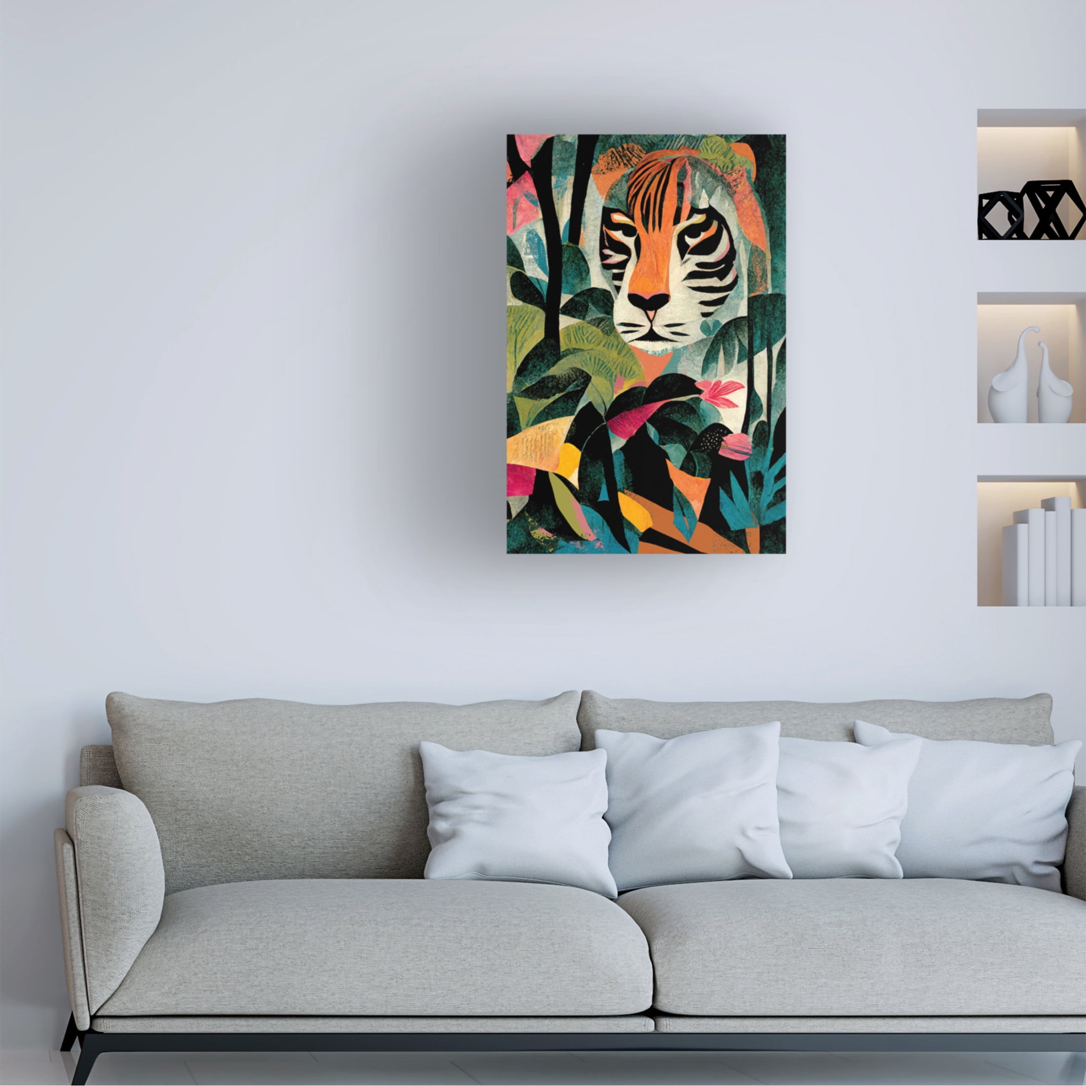 Canvas Wall Art - Treechild 'Jungle Tiger' Wall Art for Living Room, Bedroom, or Office D?cor by Trademark Fine Art - 22 x 32 Inches