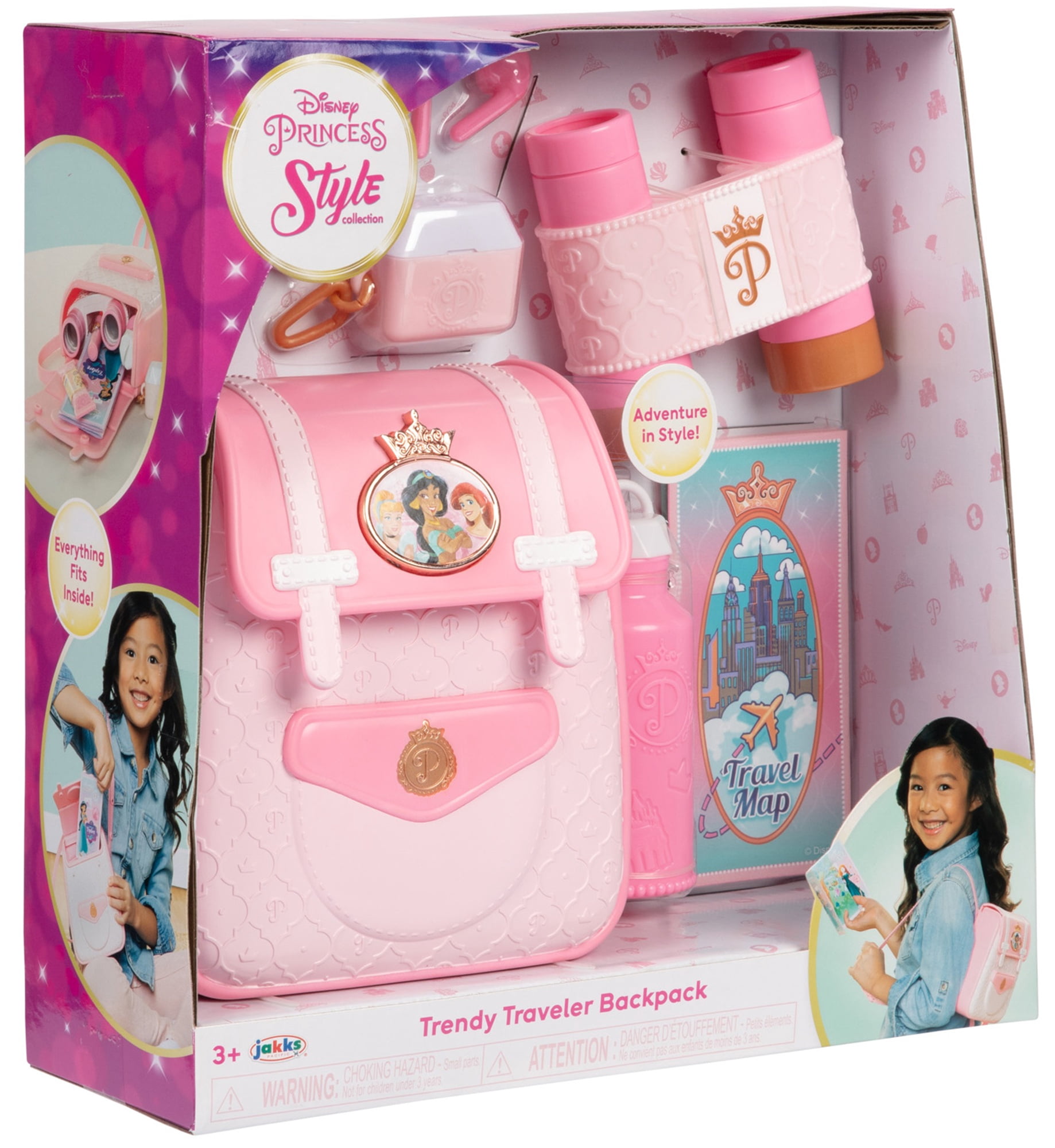 Disney Princess Style Collection Trendy Traveler Children's Pink Pretend Play Backpack