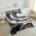 thumbnail image 4 of Erosebridal Abstract Circle Spiral Bedding Twin Comforter Set, Gray Down Comforter, Geometry Room Decor Ultra Soft 2-Piece, 4 of 8