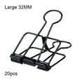 thumbnail image 3 of Wweixi 20 Pieces Paper Clip Hallow Electroplated Unfading Solid Color Replacement Home School Office Clips Desk Organizer Black 32mm, 3 of 6