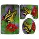 thumbnail image 1 of ABPHQTO Flor Belleza Mariposa Juego de alfombras de baño de 3 piezas Alfombra de baño Alfombra de contorno y tapa de inodoro ABPHQTO Cont-CHAPPLE-37562, 1 of 2