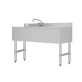 thumbnail image 6 of 48 in. Three-Compartment Commercial Under-Bar Sink with 3 in. Backsplash, Right Drainboard and Faucet, NSF Certified in Stainless Steel (SBR3B48-R-320), 6 of 13