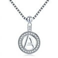 thumbnail image 2 of Alluring Letter Necklace | Platinum-925 Sterling Silver Adjustable Chain | Pave Charm Pendant Hypoallergenic | RJ Designs, 2 of 35