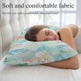 thumbnail image 5 of Teal Red Coastal Pillow Protectors with Zipper Standard Size, Nautical Seahorse Beach Coral Starfish Soft Brushed Microfiber Breathable Throw Pillow Covers, Pillowcase for Couch Sofa Bedroom 20"x26", 5 of 9