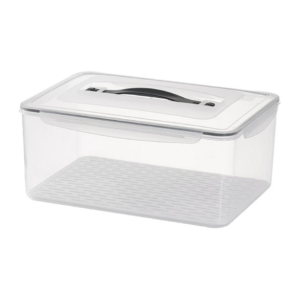 Organizador de refrigerador Caja de frutas y verduras con escurridor Caja de conservación transparente Caja de frutas sellada versátil para el 145 litros